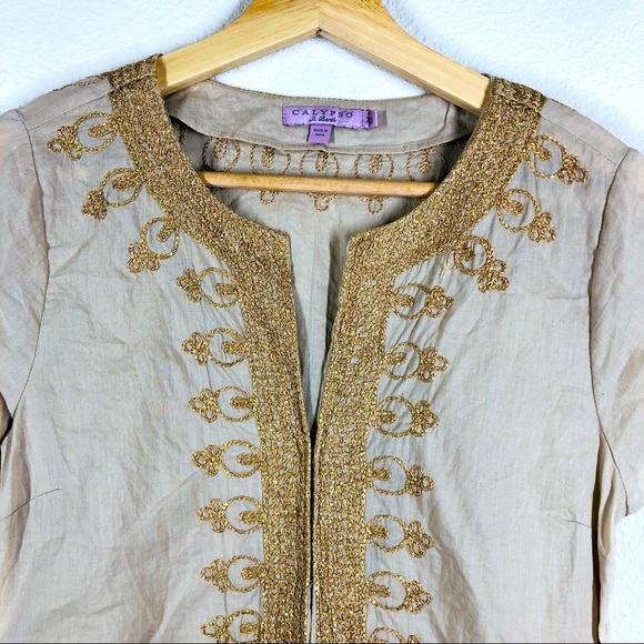 Calypso St. Barth 100% Cotton Rowena Tunic Dress / Swimsuit Cover-Up EUC - Picture 3 of 6